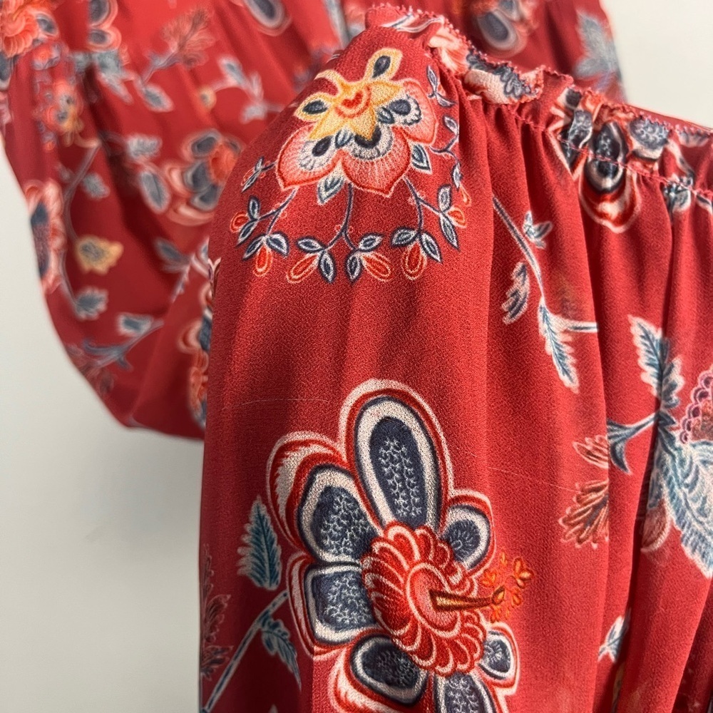 Sachin & Babi Kara maxi dress smock flutter sleeves floral length size 12 - Picture 11 of 11